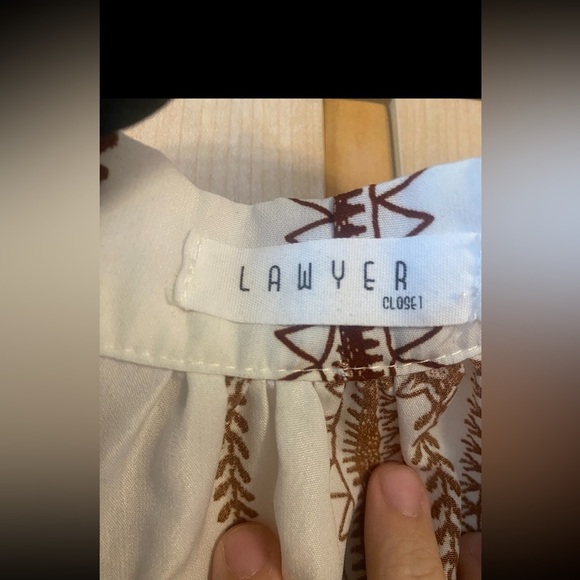 Lawyer Closet Boho Peasant Tie-Neck Blouse Size Large - Picture 4 of 5